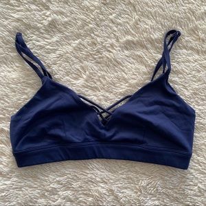 Alo Navy Interlace Sports Bra